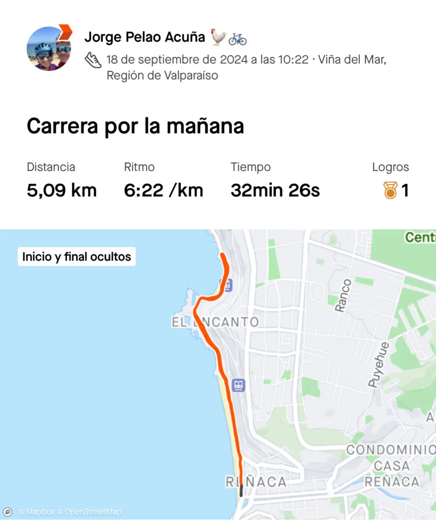 correr 5 km en reñaca